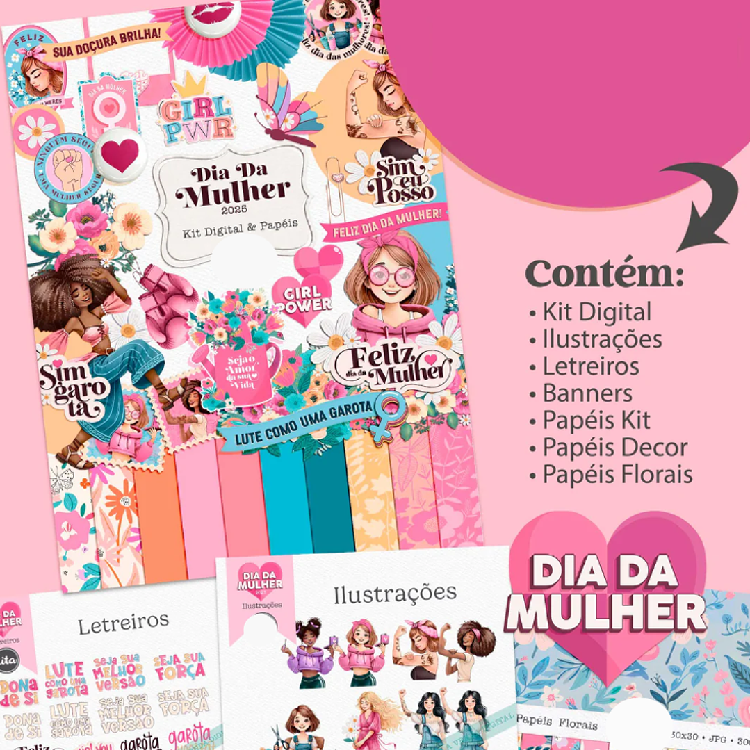Kit Digital Dia das Mulheres Png   1