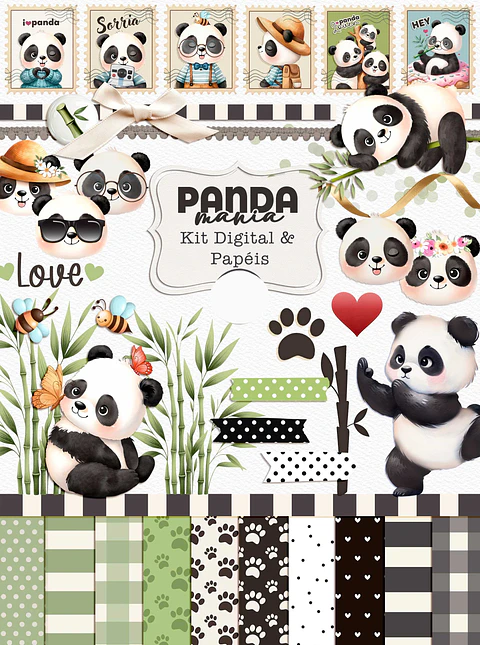 Kit Digital Panda Mania Png 