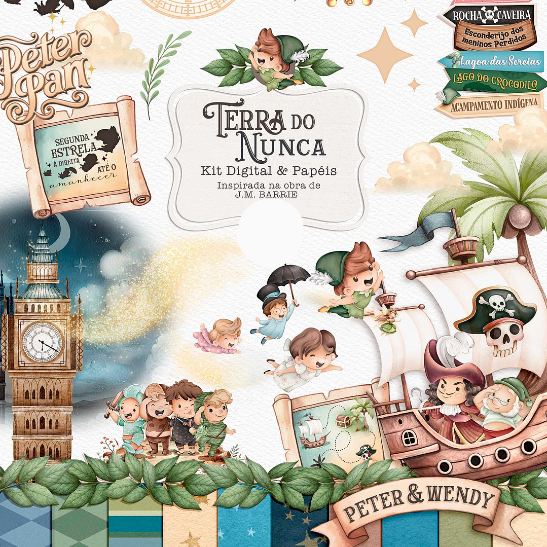 Kit Digital Terra do Nunca Png  1