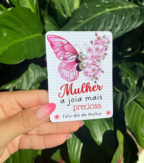 Arquivo de Corte Card Brinco Dia da Mulher Kit Digital em Pdf e Png