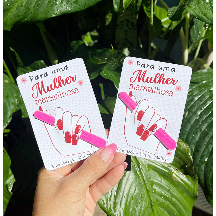 Arquivo de Corte Card Lixa Dia da Mulher Kit Digital em Pdf e Png 1