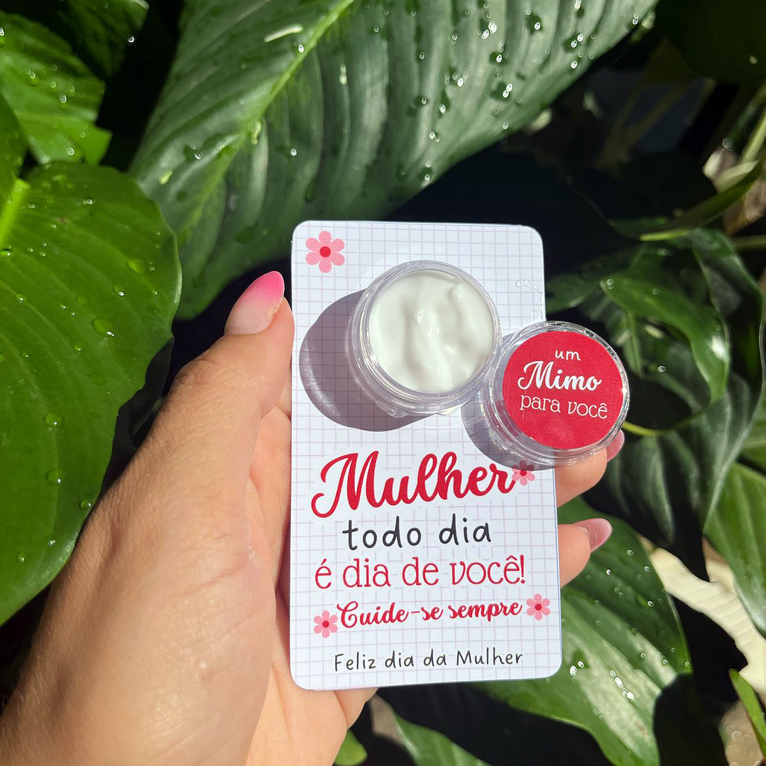 Arquivo de Corte Card para Mini Creme Simples Dia da Mulher Kit Digital em Pdf e Png 1