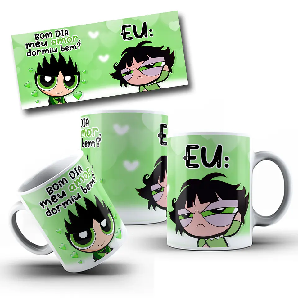 Artes Caneca Docinho Bom dia Meu amor dormiu bem? Arquivo em Jpg  1