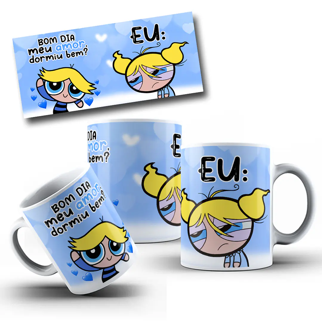 Artes Caneca Lindinha Bom dia meu amor dormiu bem? Arquivo em Jpg 1