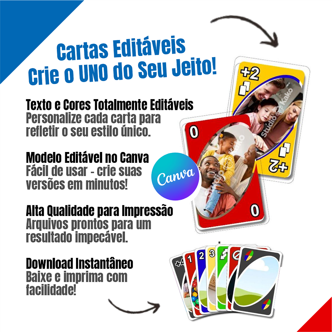 UNO Personalizado Editavel no Canva Adicione Suas Fotos e Frases Favoritas! Crie e Personalize Agora Mesmo! 3