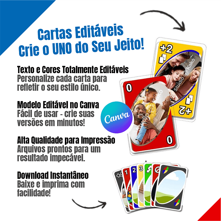 UNO Personalizado Editavel no Canva Adicione Suas Fotos e Frases Favoritas! Crie e Personalize Agora Mesmo! 3