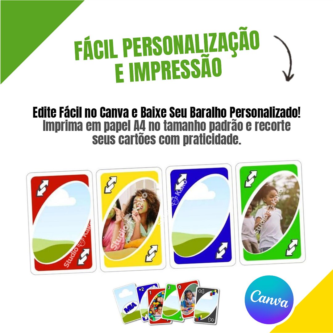 UNO Personalizado Editavel no Canva Adicione Suas Fotos e Frases Favoritas! Crie e Personalize Agora Mesmo! 4