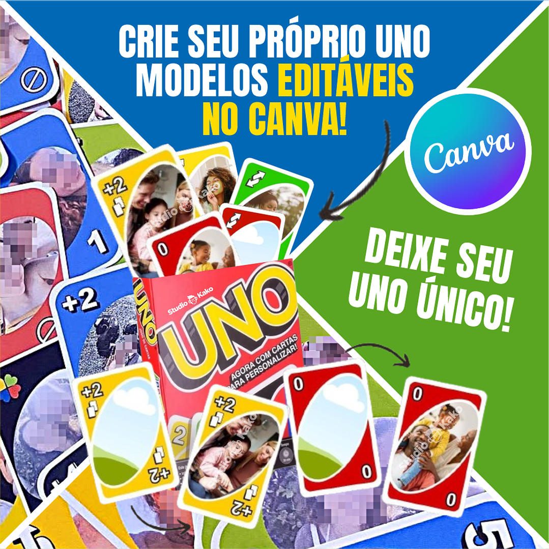 UNO Personalizado Editavel no Canva Adicione Suas Fotos e Frases Favoritas! Crie e Personalize Agora Mesmo! 5