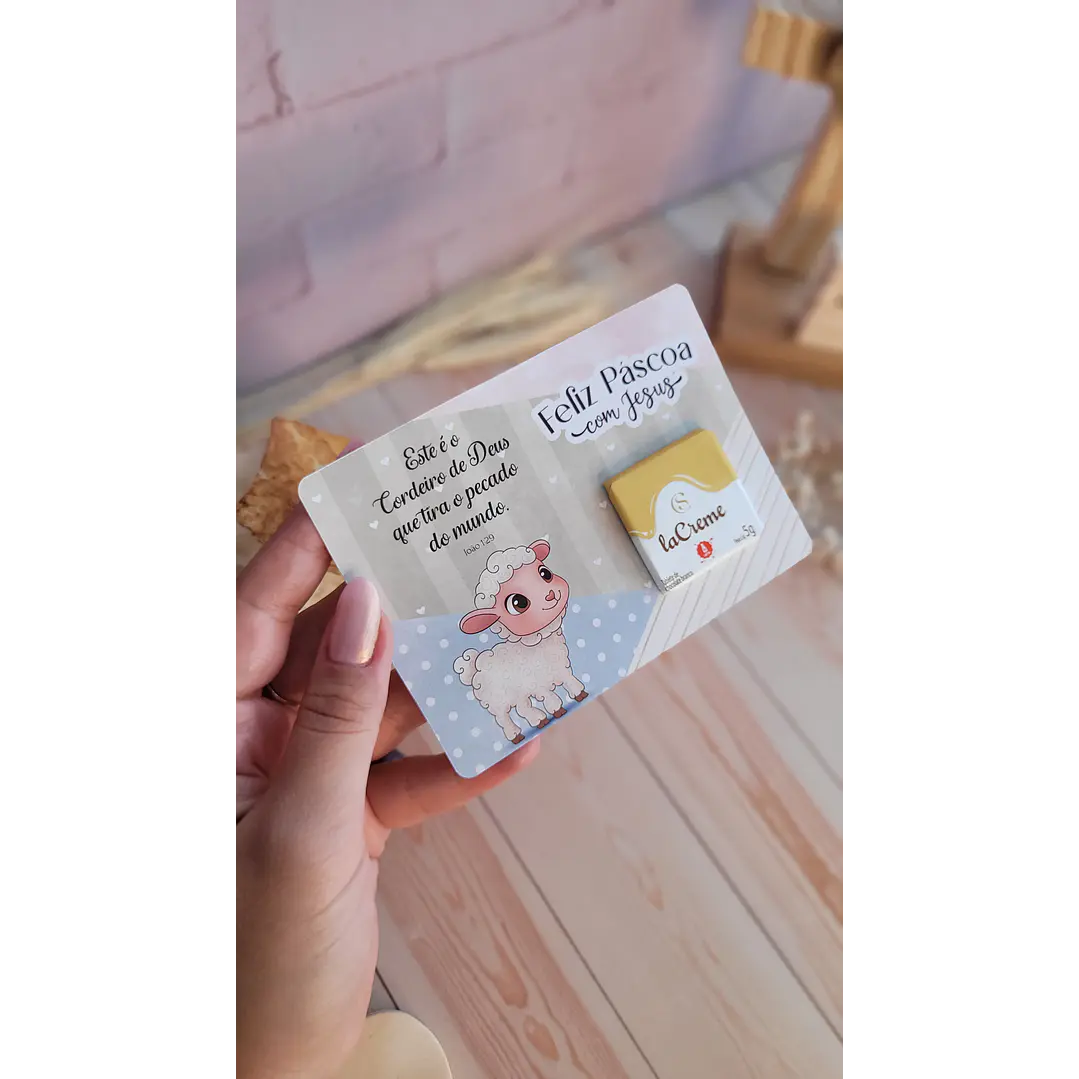 Arquivo de Corte Card La Creme Páscoa Cristã - Baixar PNG e PDF para Personalizar 1