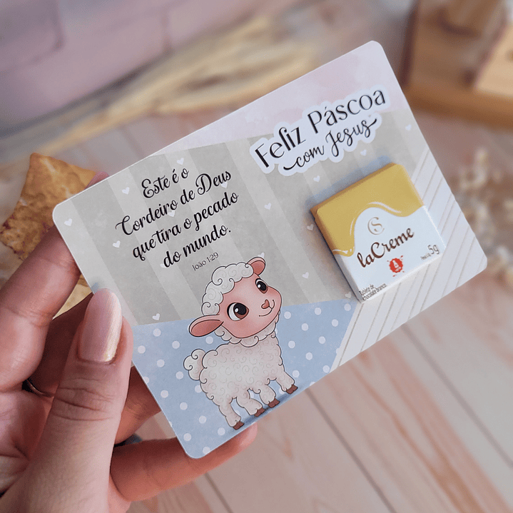 Arquivo de Corte Card La Creme Páscoa Cristã - Baixar PNG e PDF para Personalizar 1