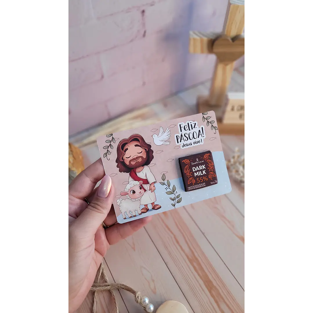 Arquivo de Corte Card La Creme Páscoa Cristã - Baixar PNG e PDF para Personalizar 2