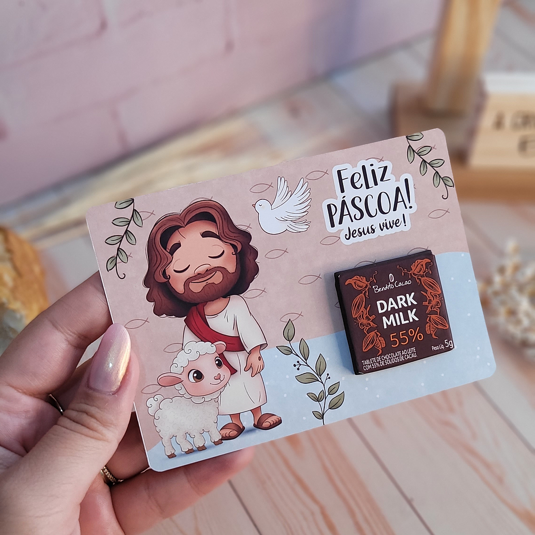 Arquivo de Corte Card La Creme Páscoa Cristã - Baixar PNG e PDF para Personalizar 2