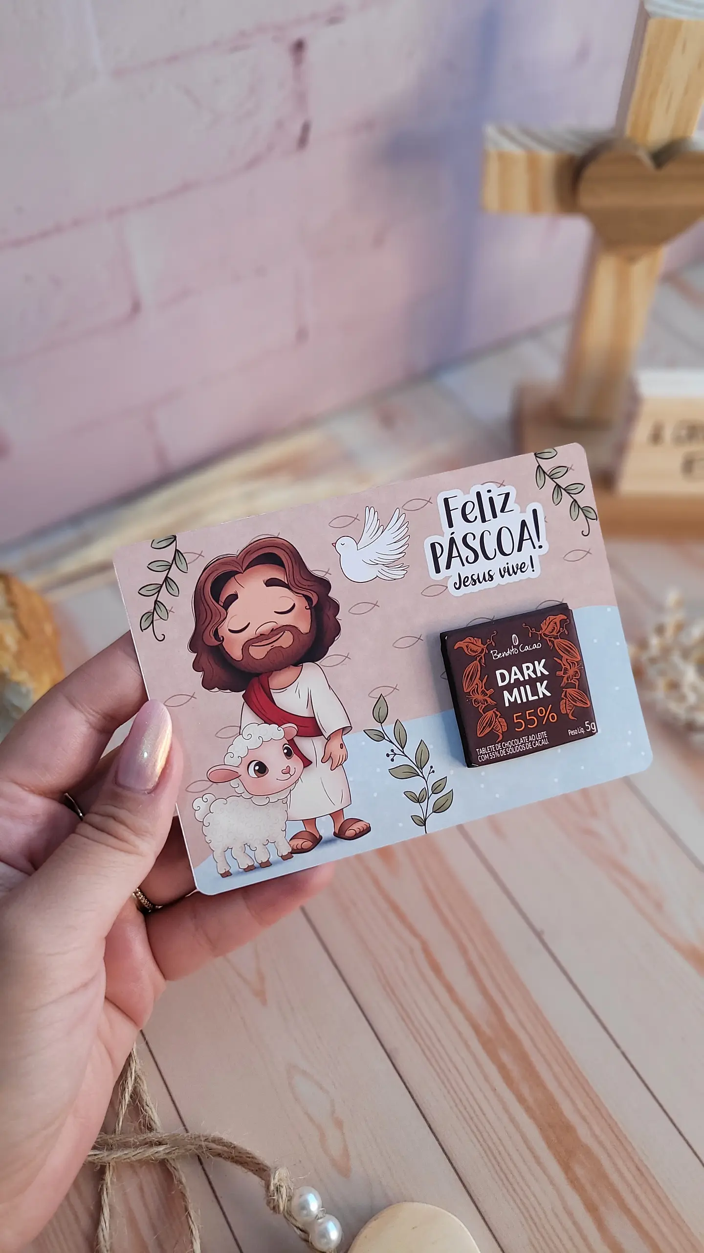 Arquivo de Corte Card La Creme Páscoa Cristã - Baixar PNG e PDF para Personalizar 2