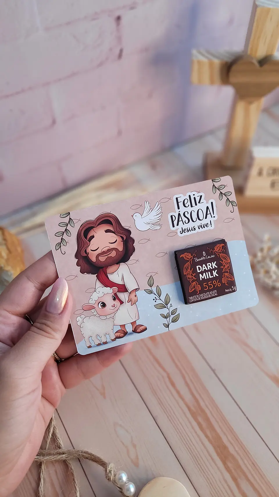Arquivo de Corte Card La Creme Páscoa Cristã - Baixar PNG e PDF para Personalizar 2