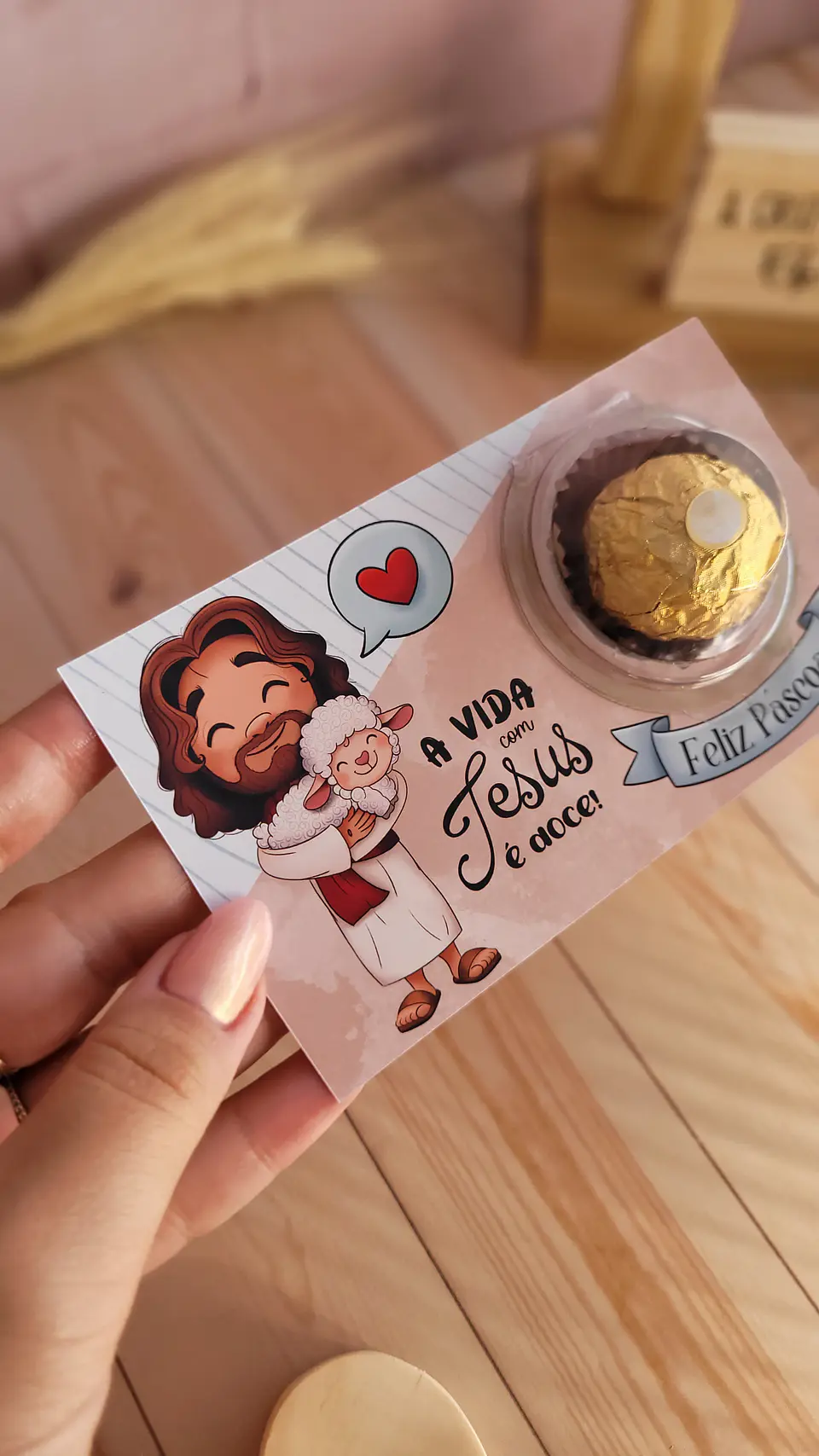 Arquivo de Corte Card com Blister Páscoa Cristã - Baixar PNG e PDF para Personalizar 2