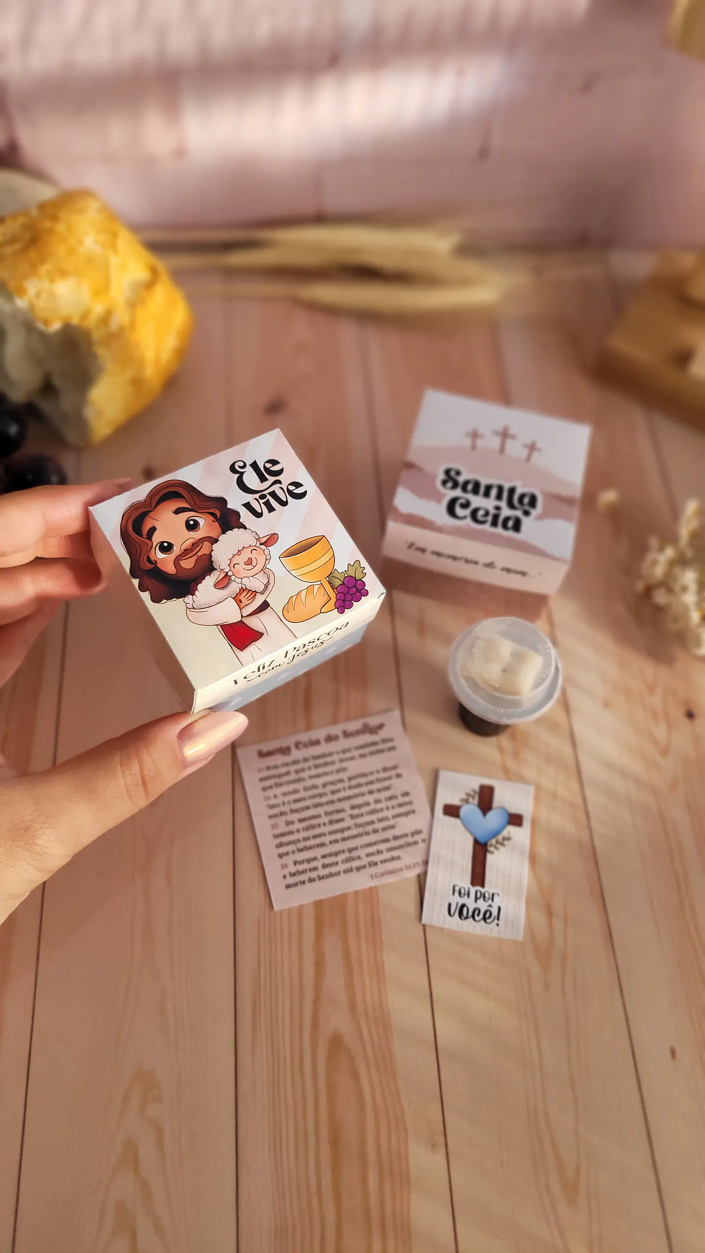 Arquivo de Corte Caixinha Caixa Santa Ceia Páscoa Cristã - Baixar PNG e PDF para Personalizar 1