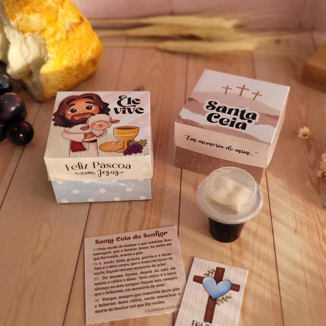 Arquivo de Corte Caixinha Caixa Santa Ceia Páscoa Cristã - Baixar PNG e PDF para Personalizar 2