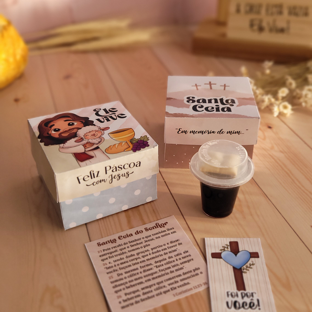 Arquivo de Corte Caixinha Caixa Santa Ceia Páscoa Cristã - Baixar PNG e PDF para Personalizar 3