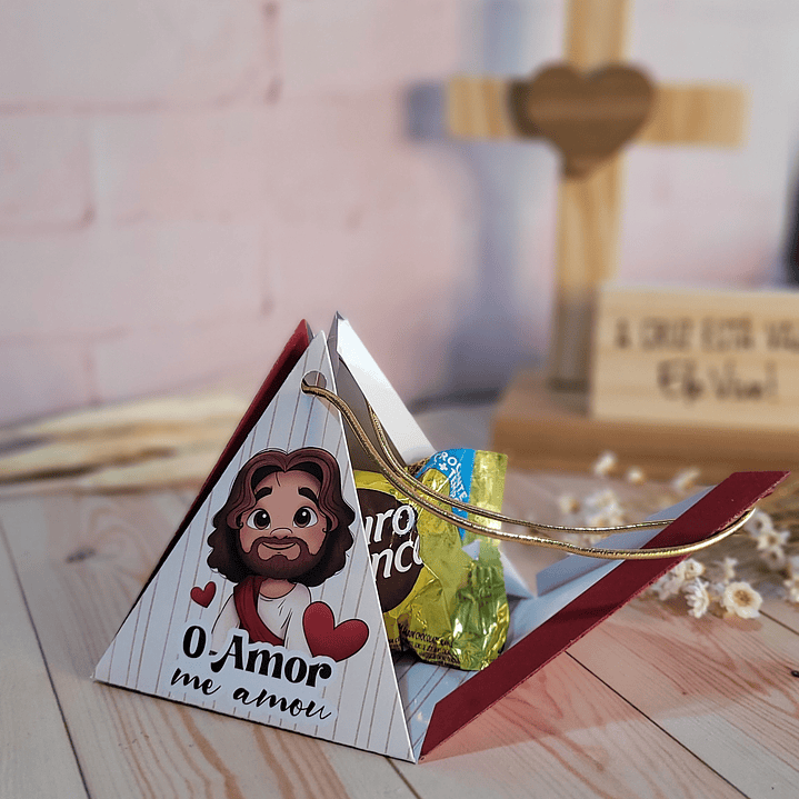 Arquivo de Corte Caixa Pirâmide Páscoa Cristã - Baixar PNG e PDF para Personalizar 1