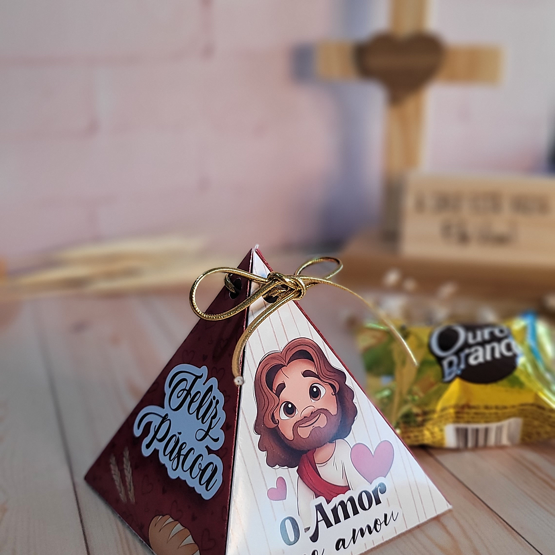 Arquivo de Corte Caixa Pirâmide Páscoa Cristã - Baixar PNG e PDF para Personalizar 2