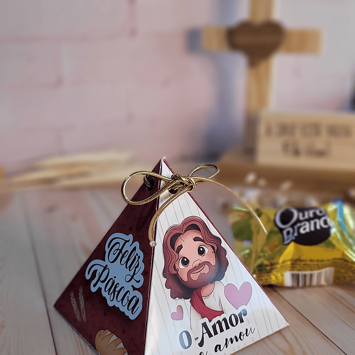 Arquivo de Corte Caixa Pirâmide Páscoa Cristã - Baixar PNG e PDF para Personalizar 2