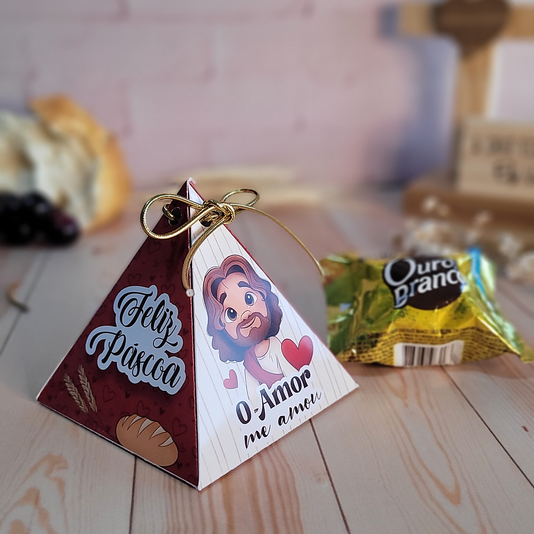 Arquivo de Corte Caixa Pirâmide Páscoa Cristã - Baixar PNG e PDF para Personalizar 4