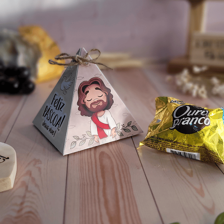 Arquivo de Corte Caixa Pirâmide Páscoa Cristã - Baixar PNG e PDF para Personalizar 6