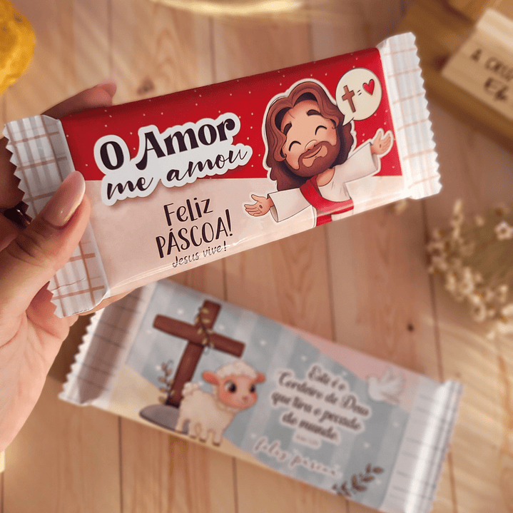 Arquivo de Corte Barra de Chocolate 90 gr Páscoa Cristã - Baixar PNG e PDF para Personalizar 1
