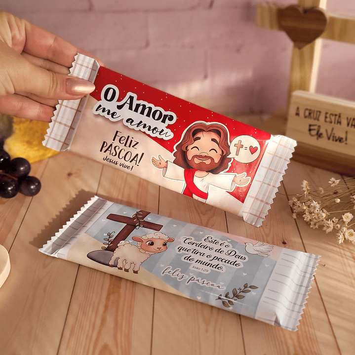 Arquivo de Corte Barra de Chocolate 90 gr Páscoa Cristã - Baixar PNG e PDF para Personalizar 2