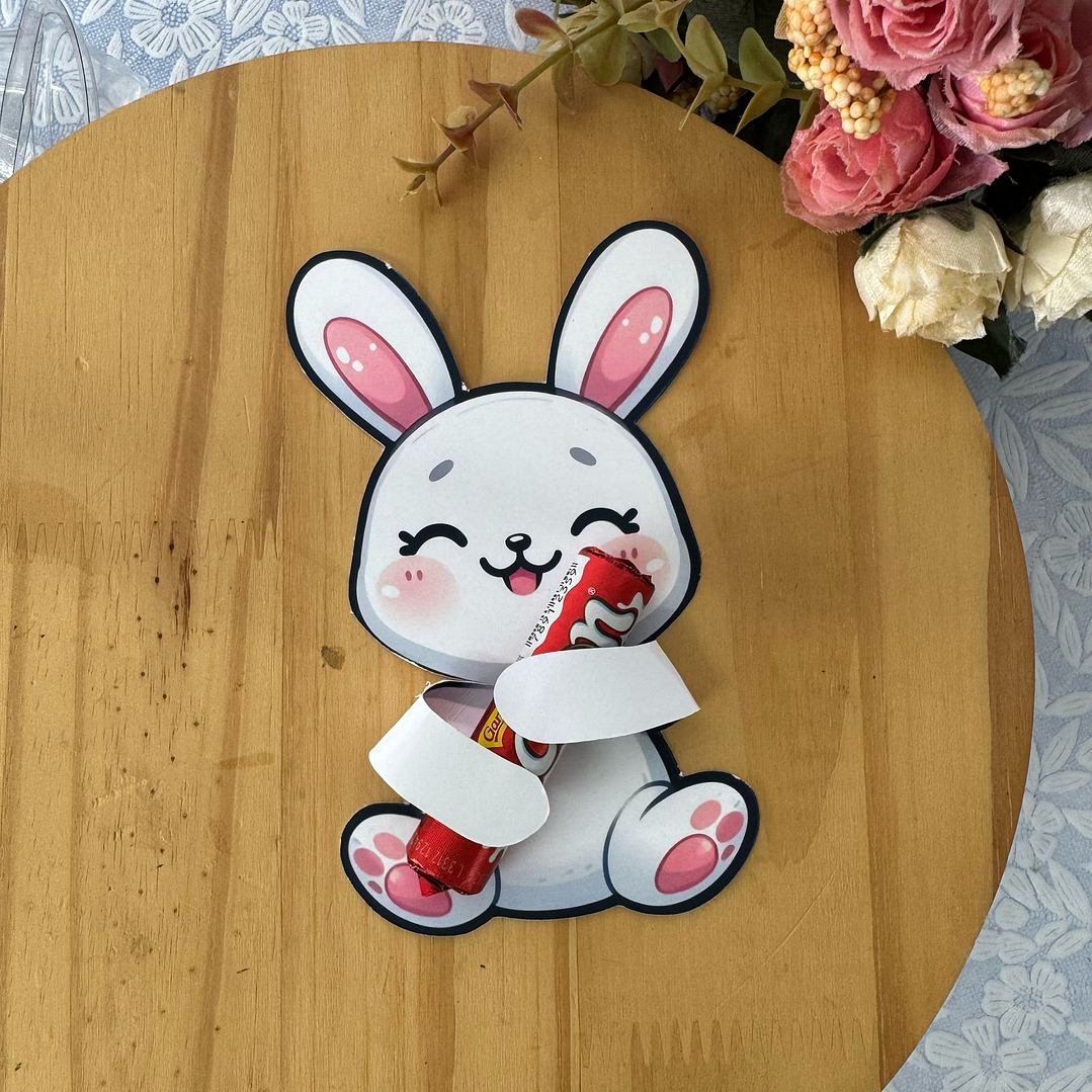 Baixar Arquivo de Corte Coelho Abraça Mimos Páscoa - PNG e PDF para Personalizar 4