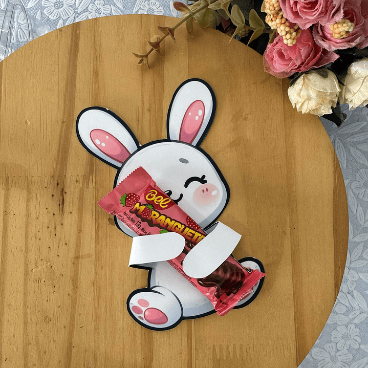 Baixar Arquivo de Corte Coelho Abraça Mimos Páscoa - PNG e PDF para Personalizar 5