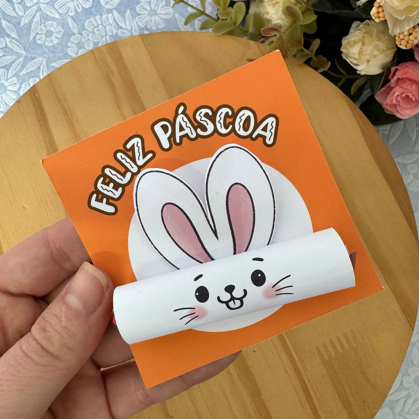 Baixar Arquivo de Corte Coelho Cartão Card Balinha Páscoa - PNG e PDF para Personalizar 3