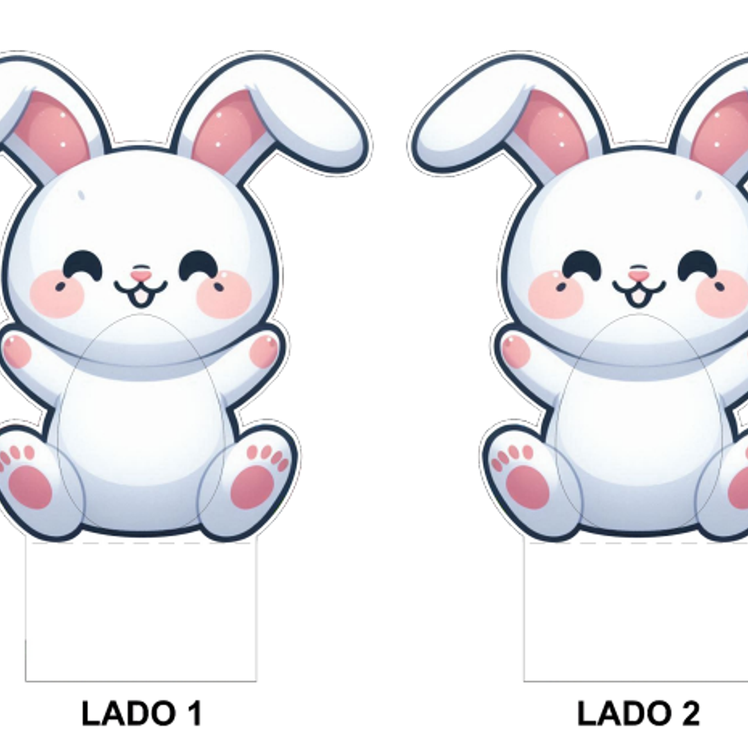 Baixar Arquivo de Corte Coelho Ovo 2 Páscoa - PNG e PDF para Personalizar 1