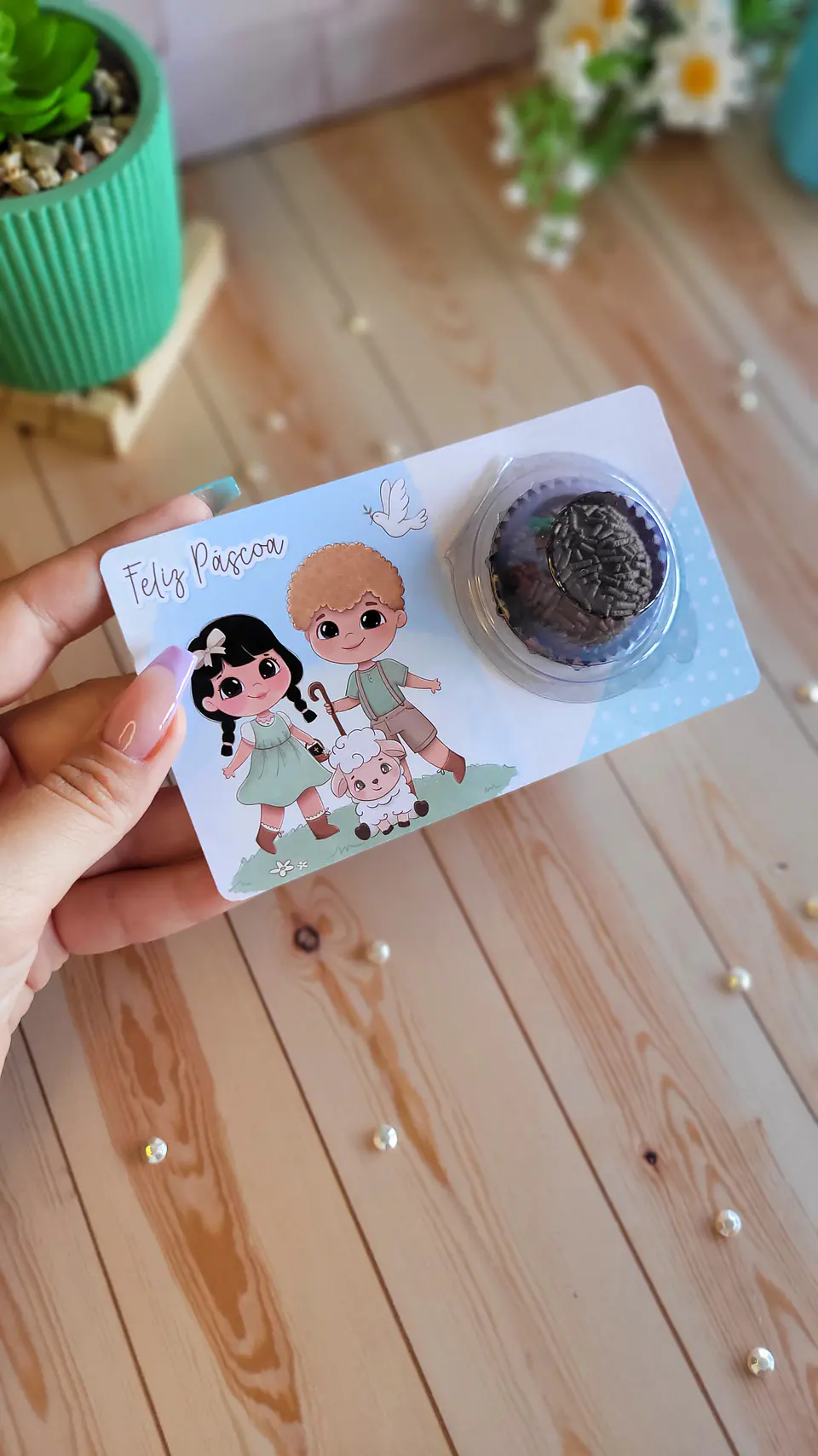 Card com Blister Páscoa Cristã Arquivo de Corte em PDF para Download 1