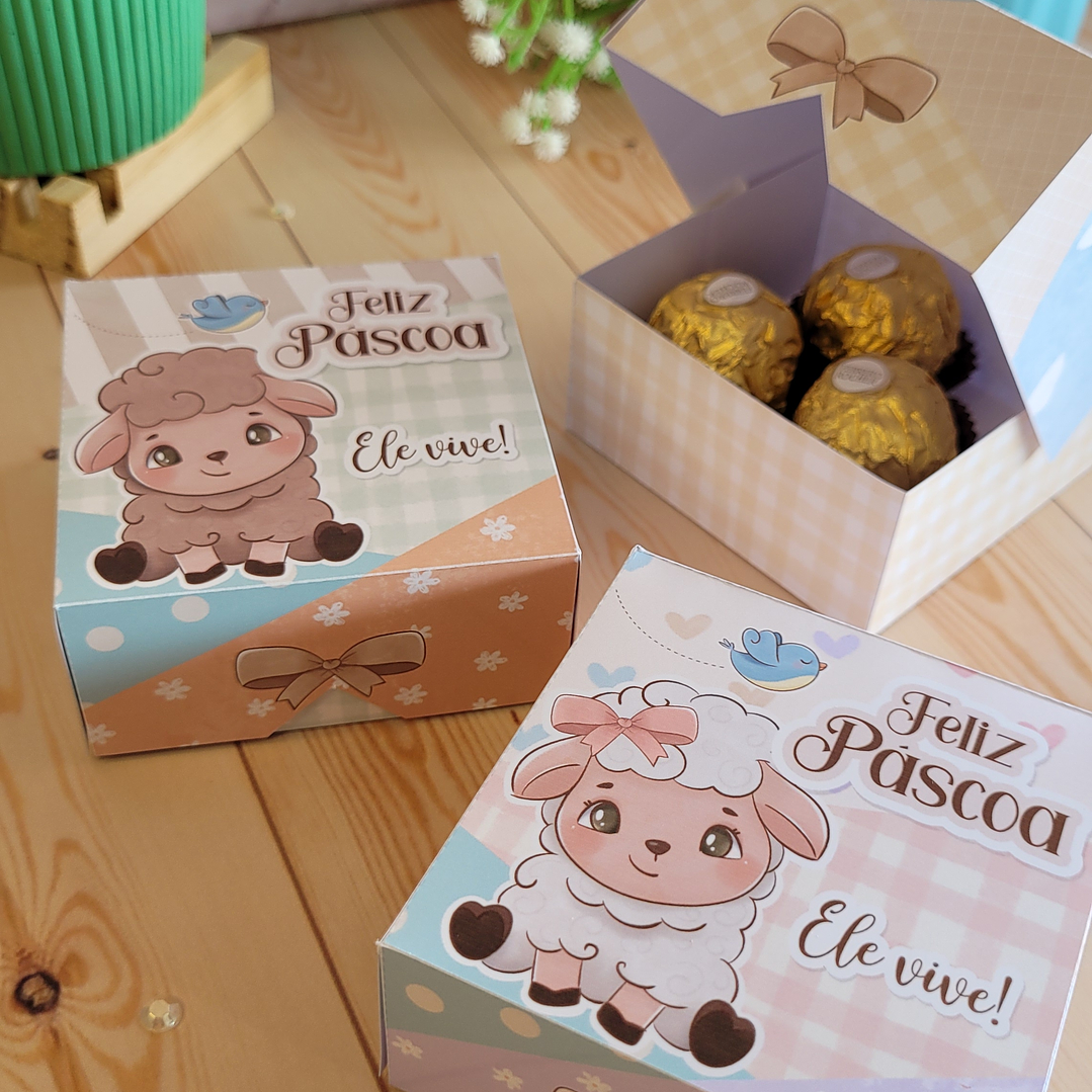 Caixa 4 Doces Páscoa Cristã Arquivo de Corte em PDF para Download 3