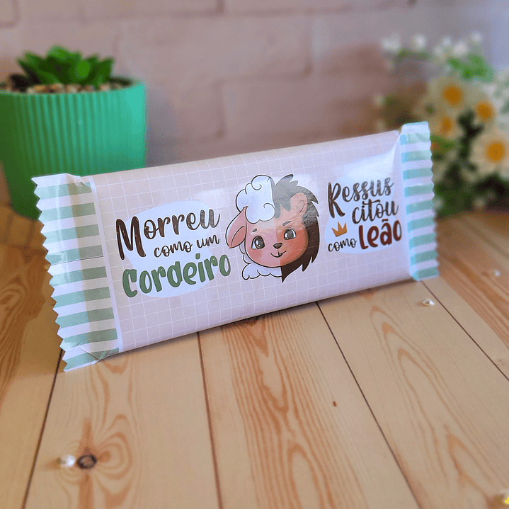 Barra Chocolate 90g Páscoa Cristã Arquivo de Corte em PDF para Download 1