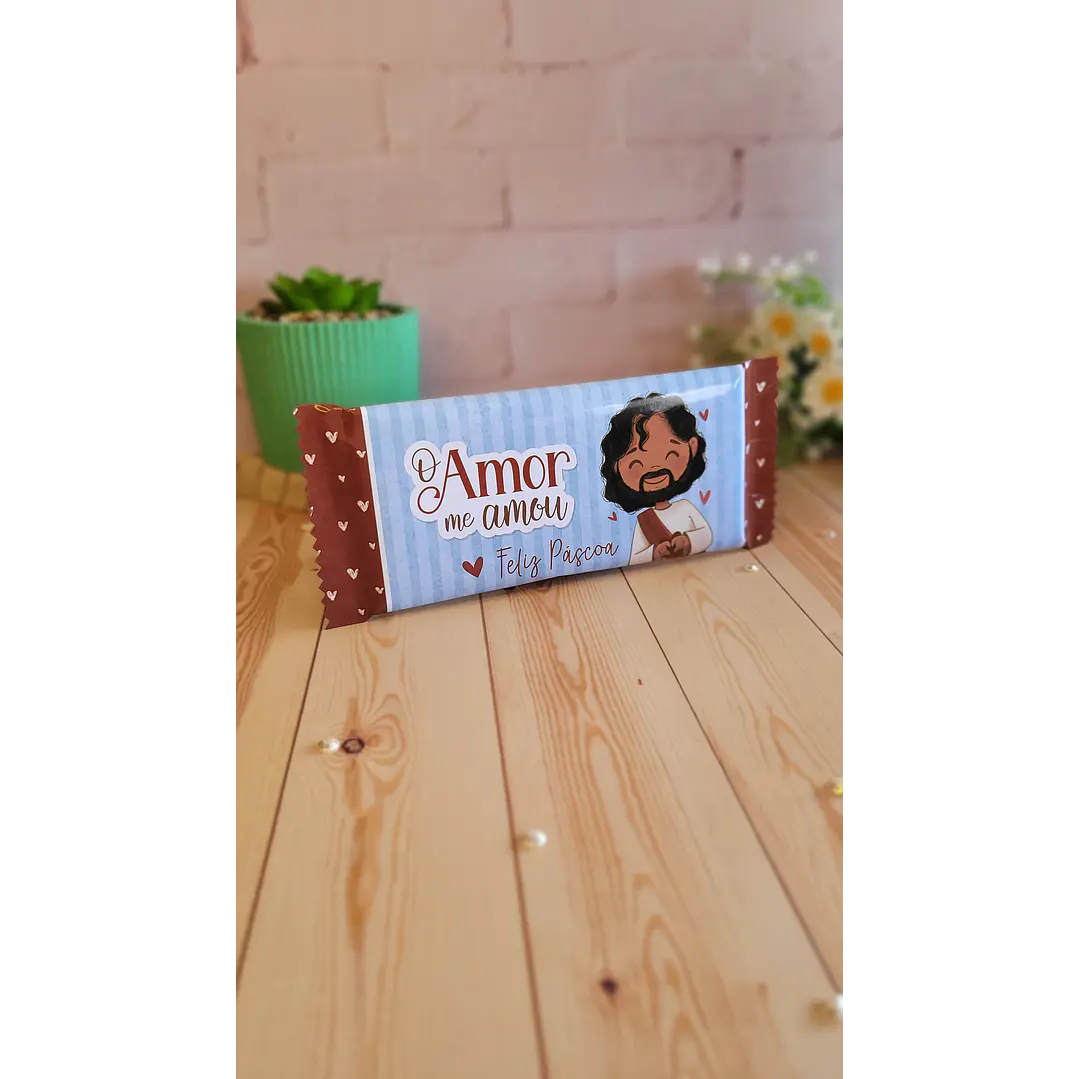 Barra Chocolate 90g Páscoa Cristã Arquivo de Corte em PDF para Download 2