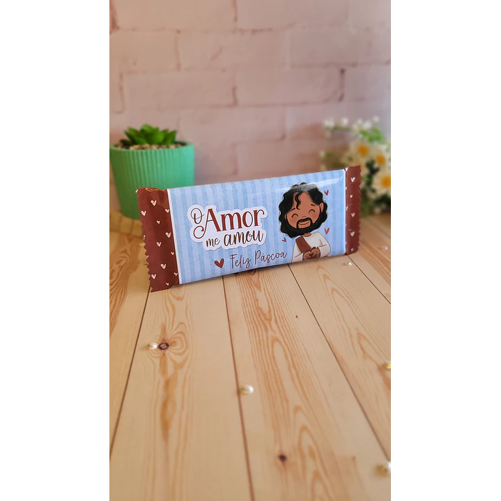 Barra Chocolate 90g Páscoa Cristã Arquivo de Corte em PDF para Download 2