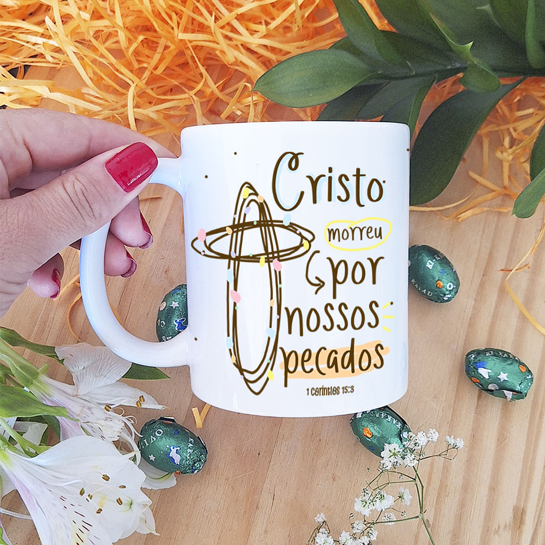 5 Artes para Caneca Páscoa Cristã Arquivo em Jpg 2