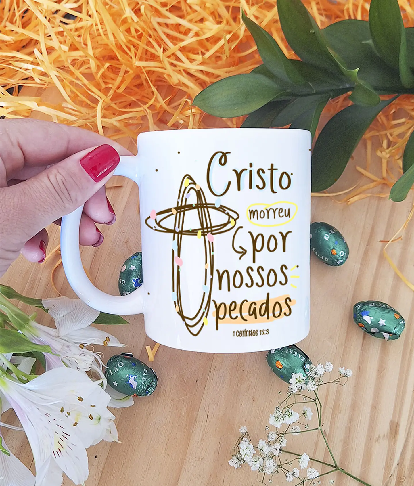 5 Artes para Caneca Páscoa Cristã Arquivo em Jpg 2