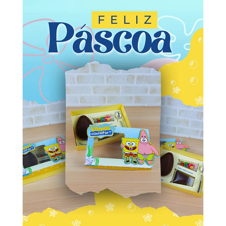6 Artes para Caixa Conveiteiro Pascoa Personagens Arquivo em Studio 2