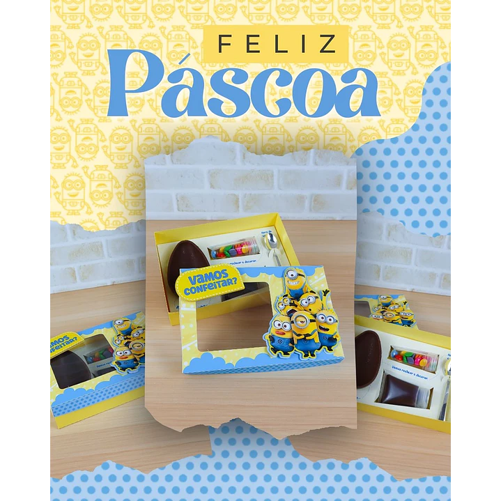 6 Artes para Caixa Conveiteiro Pascoa Personagens Arquivo em Studio 5