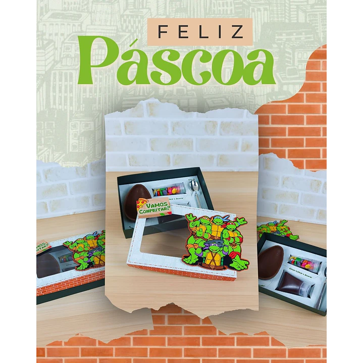 6 Artes para Caixa Conveiteiro Pascoa Personagens Arquivo em Studio 6