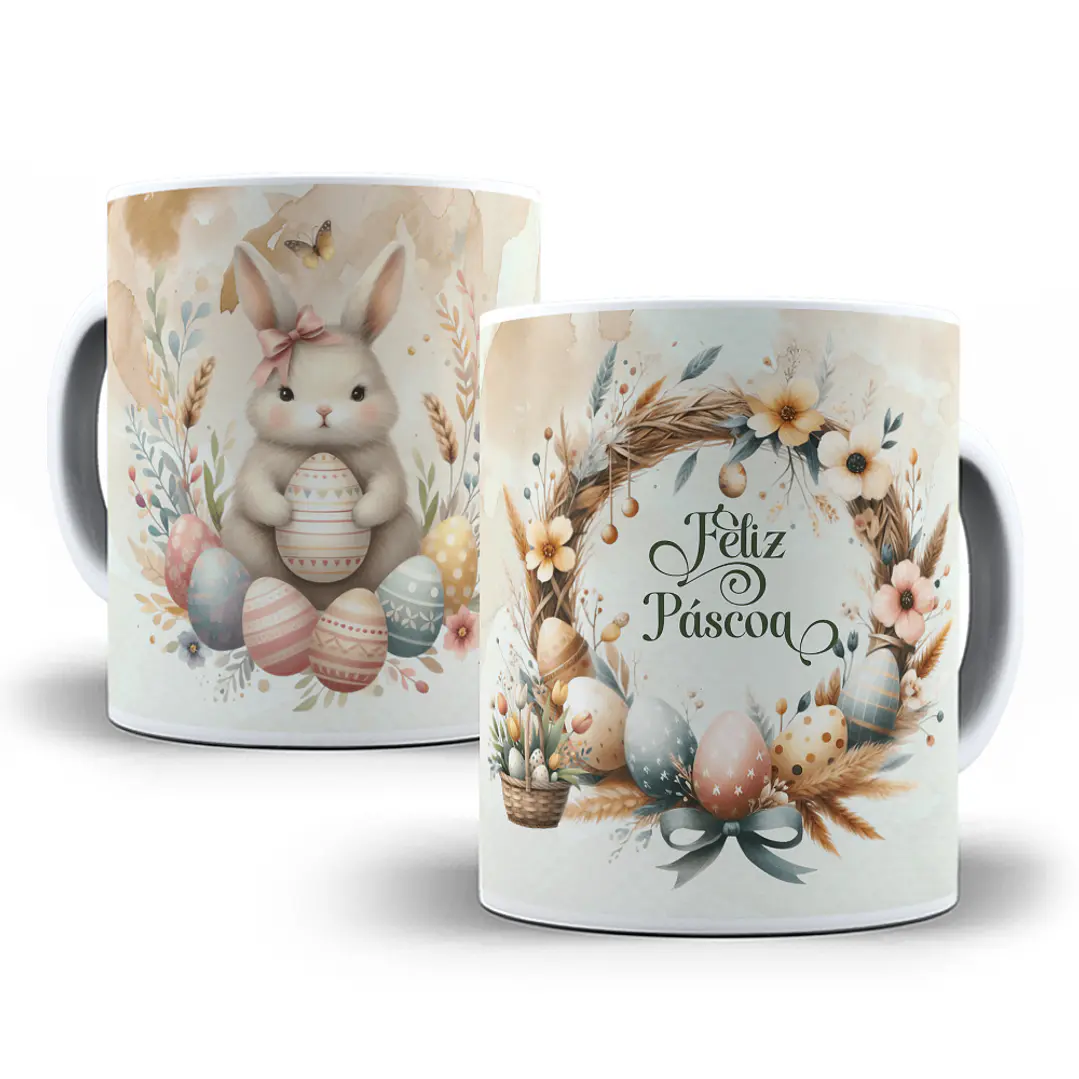 9 Artes para Caneca Páscoa Coelhinho Arquivo em Jpg  9