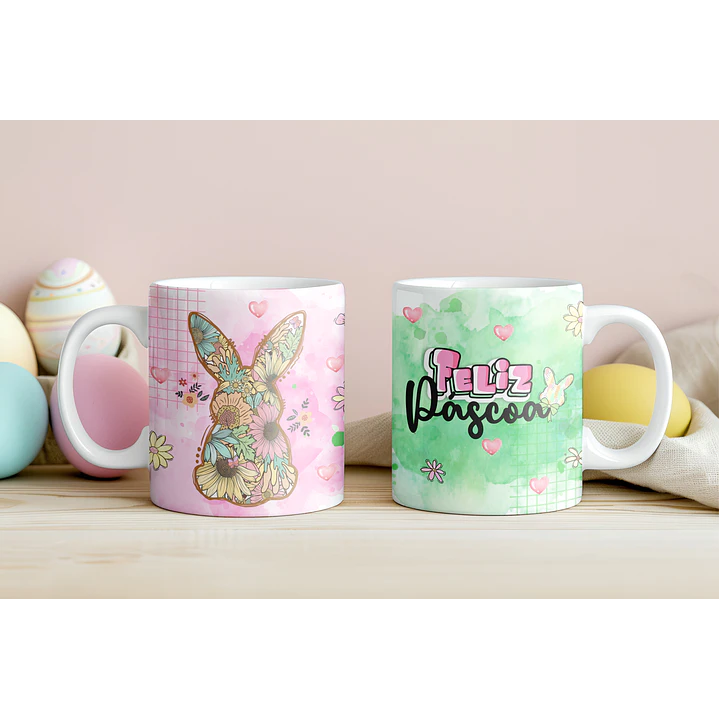 12 Artes para Caneca Páscoa Aquarela Arquivo em Jpg 2