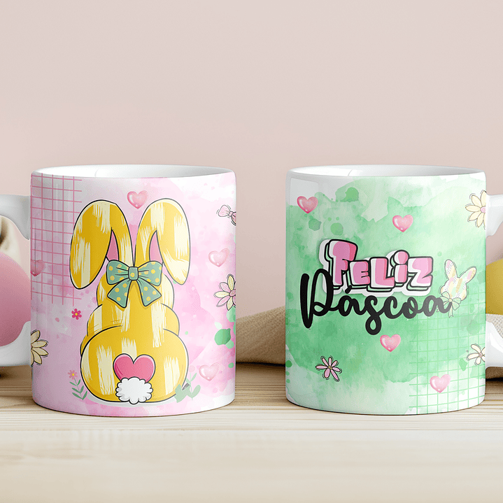 12 Artes para Caneca Páscoa Aquarela Arquivo em Jpg 3