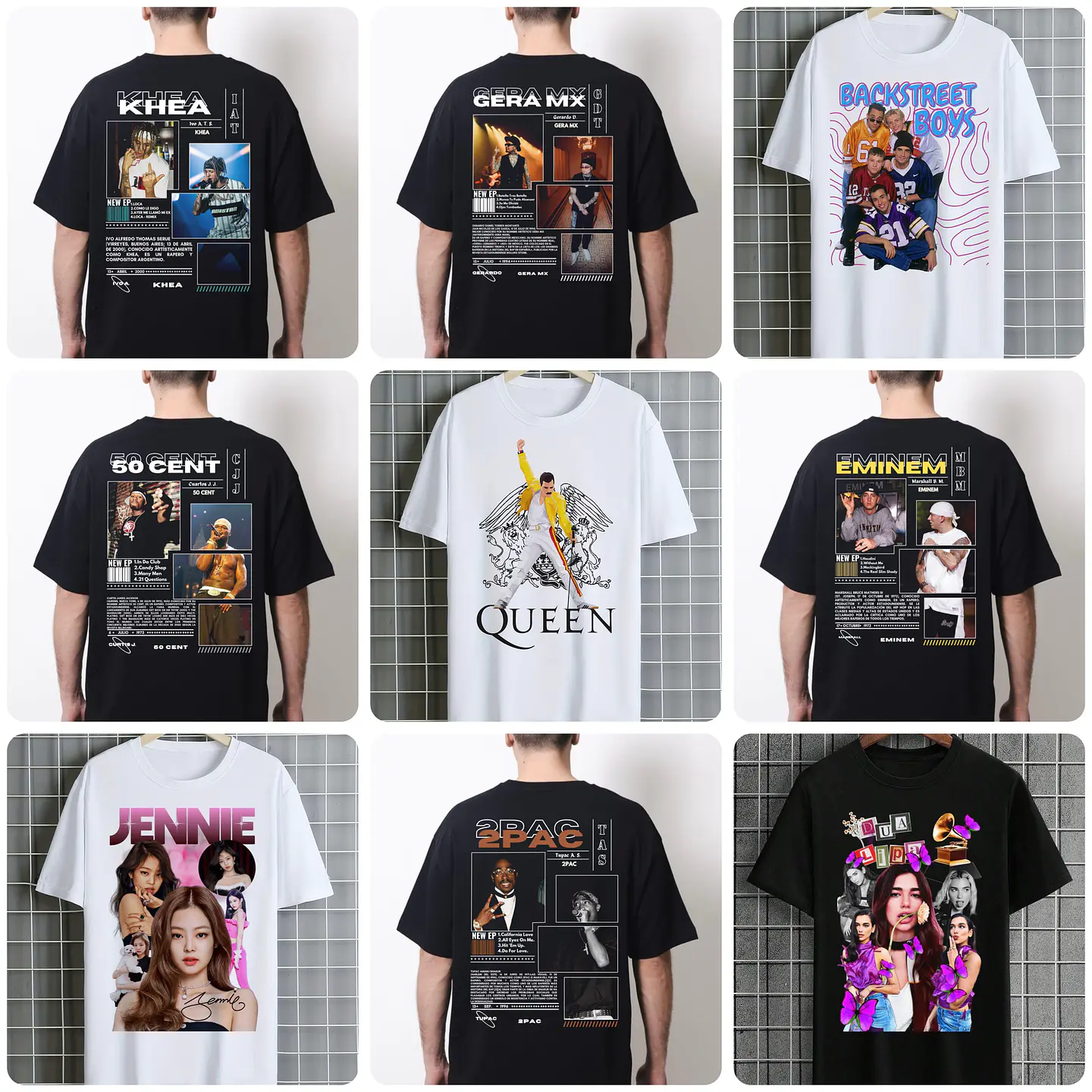 100 Artes para Camisa Artistas Famosos Internacionais Arquivo em Png 2