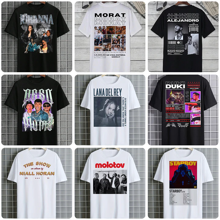 100 Artes para Camisa Artistas Famosos Internacionais Arquivo em Png 7