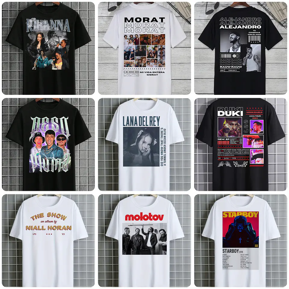 100 Artes para Camisa Artistas Famosos Internacionais Arquivo em Png 7
