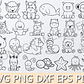 Kit Digital Contorno Animais Png - Thumbnail 4